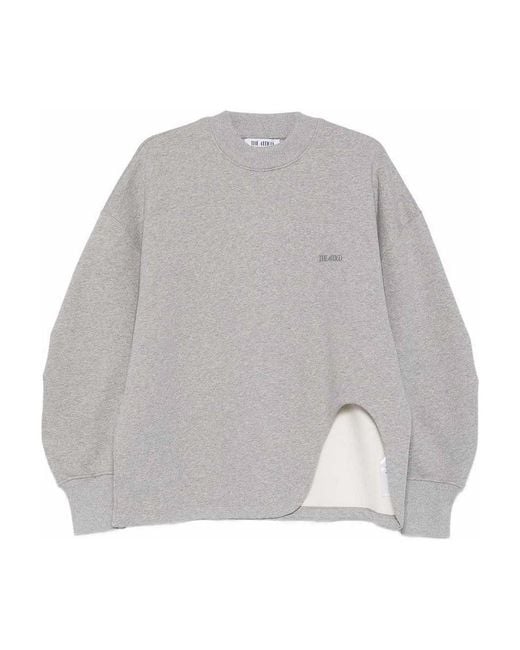 The Attico Gray Round Neck Sweatshirt