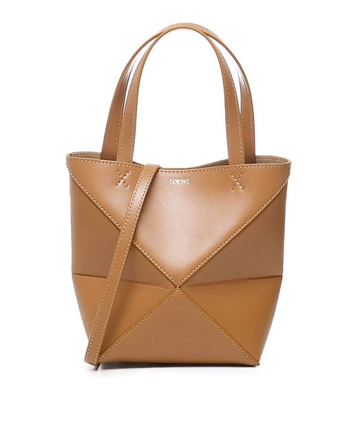 Loewe Brown Mini Puzzle Fold Tote