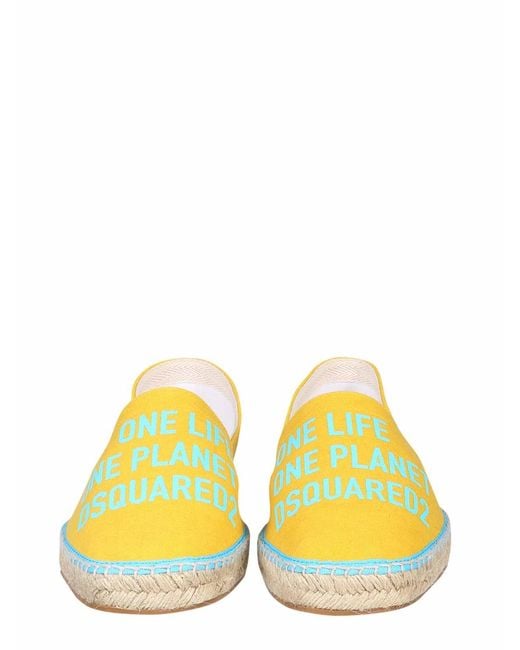 DSquared² Yellow Organic Canvas Espadrilles for men