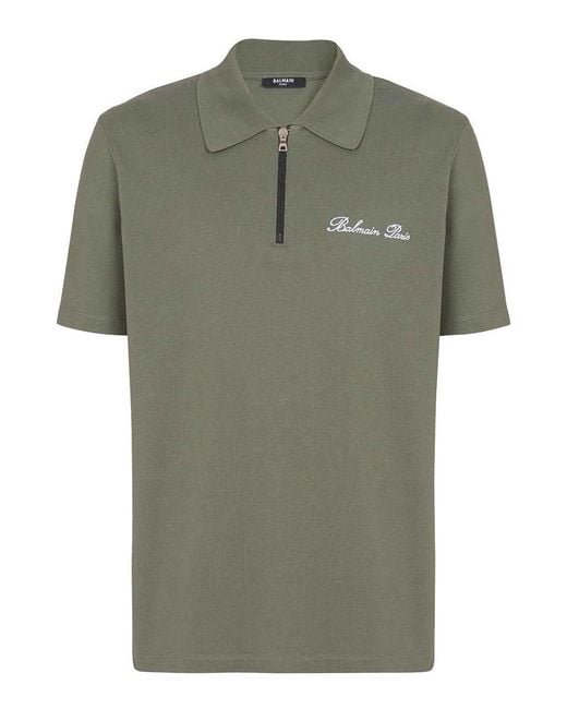 Balmain Green T-Shirt Logo for men