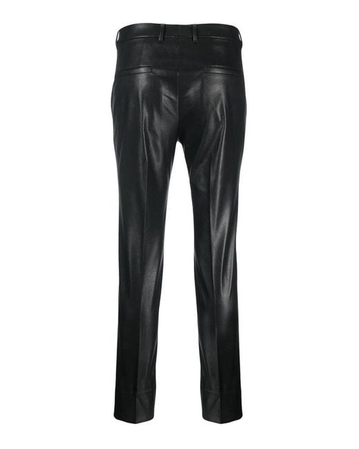 Incotex Gray Stretch Faux Leather Slim Fit Trousers