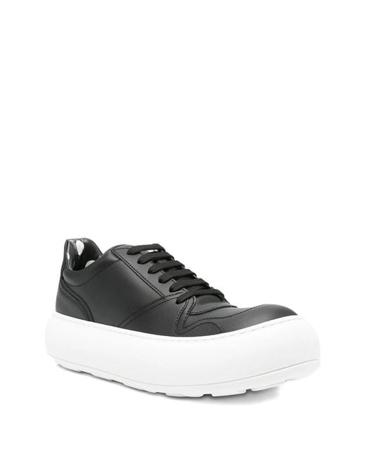 Moschino Black Leather Platform Sneakers for men
