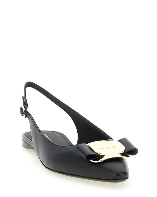 Ferragamo Black Zelmy Slingback