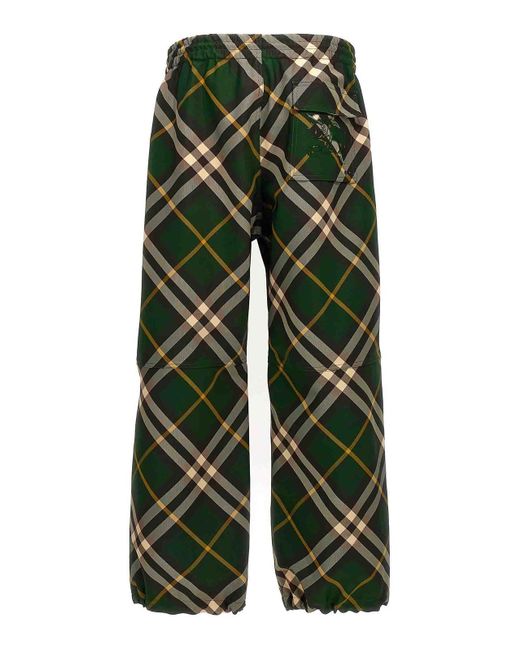 Burberry Green Check Pants for men