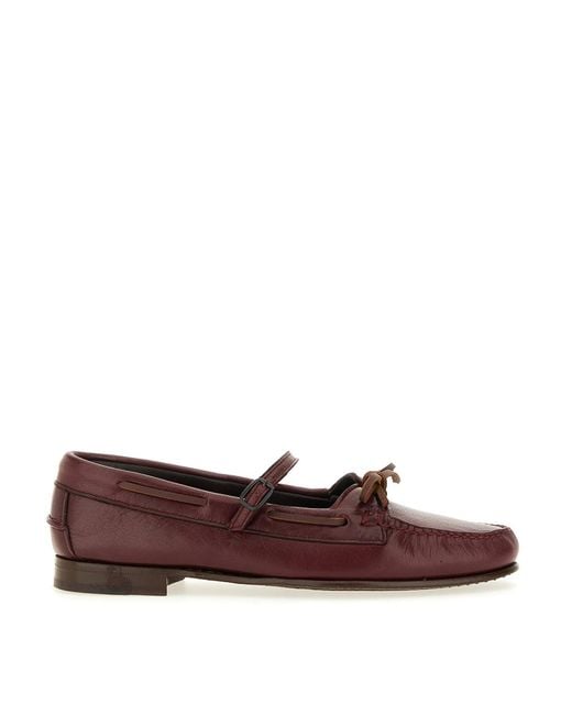 Hereu Brown Moccasin Mary Jane Lorea Supple Shiny