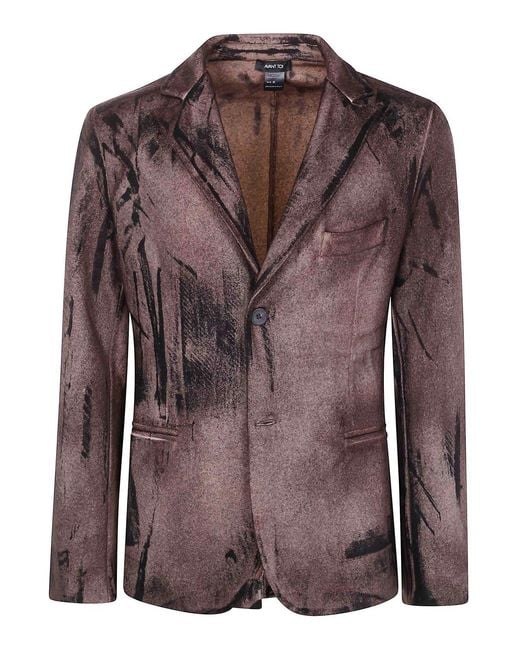 Avant Toi Brown Felted Rever Jacket for men