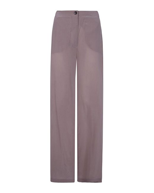 Seventy Purple Mixed Silk Sand Wash Trousers