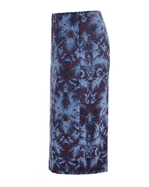 Etro Blue Skirt Made Of Viscose Blend
