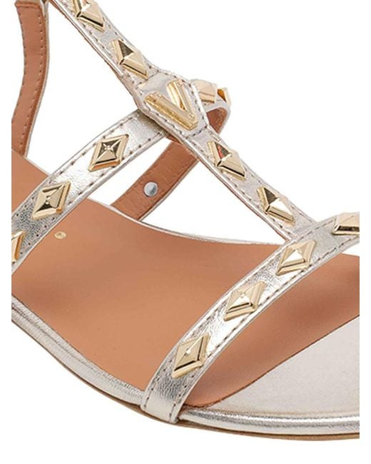 Via Roma 15 Gray Platinum Sandals