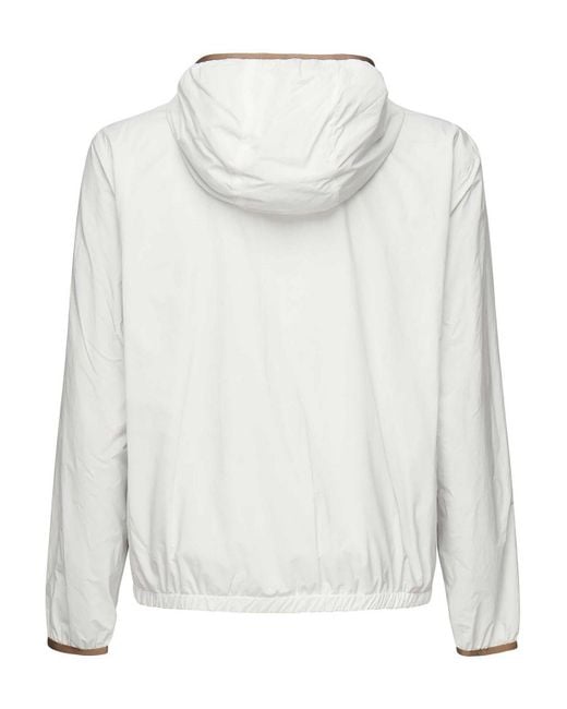 Fay White Nylon Windbreaker for men