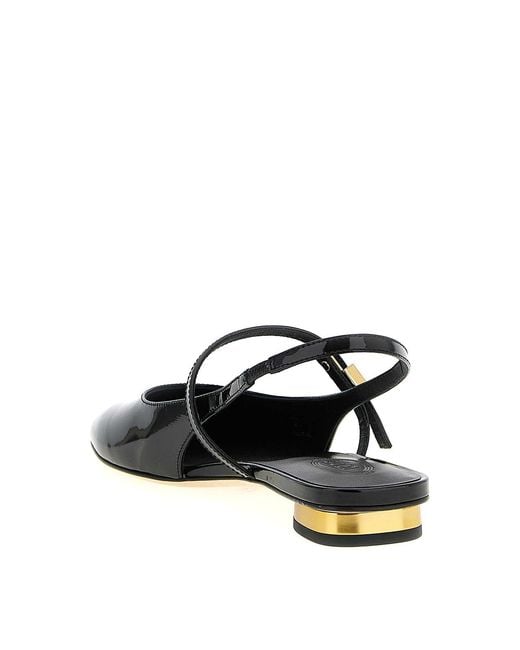 Tod's Black Patent Ballet Flats