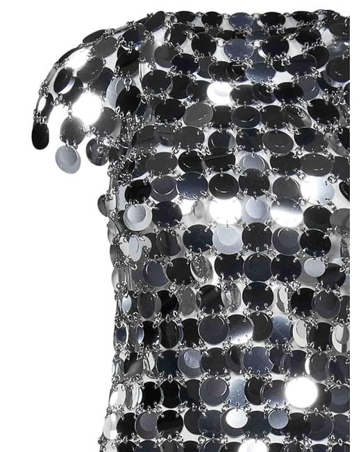 Rabanne Black Mirror-Effect Mini Dress