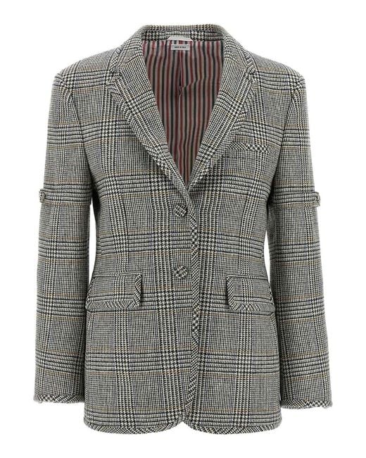 Thom Browne Gray Prince Of Wales Blazer