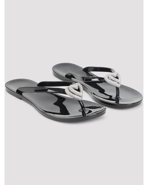 Mach & Mach White Double Heart Sandals