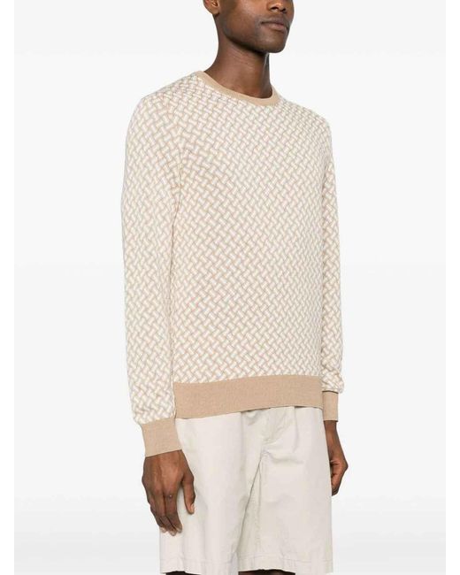 Drumohr White Crew-Neck Sweater for men