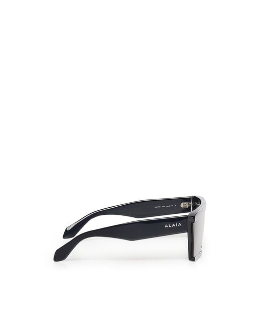Alaïa Gray Rectangular Acetate Sunglasses