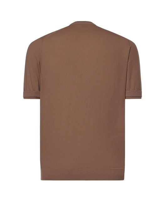 Eleventy Brown Cotton Crew-Neck Jumper for men