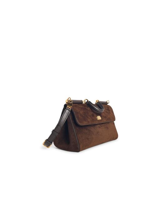 Dolce & Gabbana Brown Sicily Ebony Leather Bag