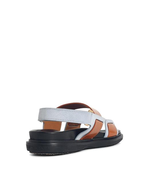 Marni Blue Fussbett Light Leather Sandals