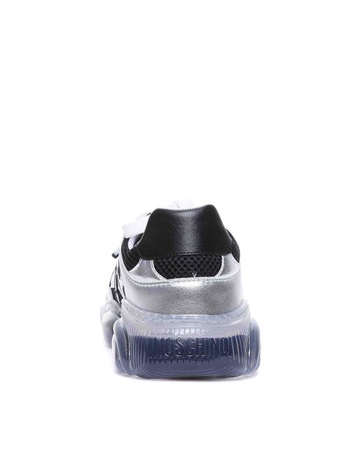 Moschino Blue Teddy Shoes With Transparent Sole for men