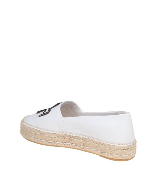 Tory Burch White Ines Platform Espadrilles In Leather
