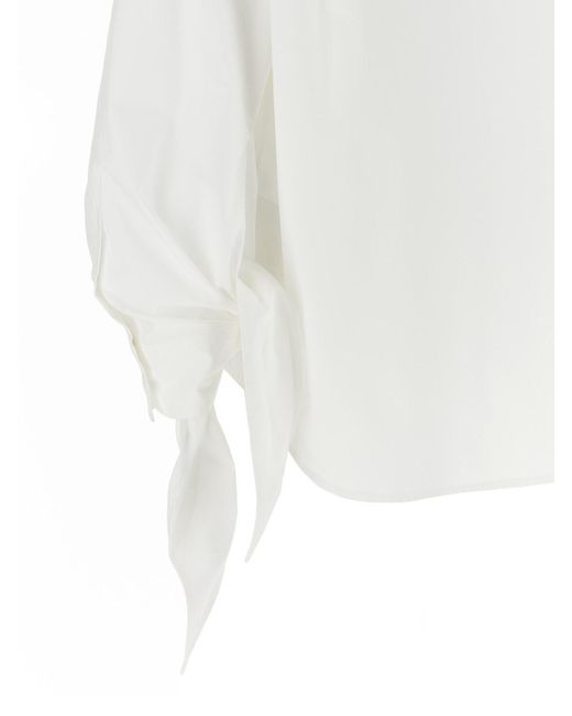 Balenciaga White Knotted Cuffs Shirt