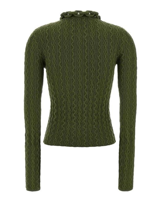 Rabanne Green Necklace Sweater