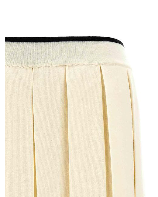 Thom Browne Natural Knitted Pleated Skirt