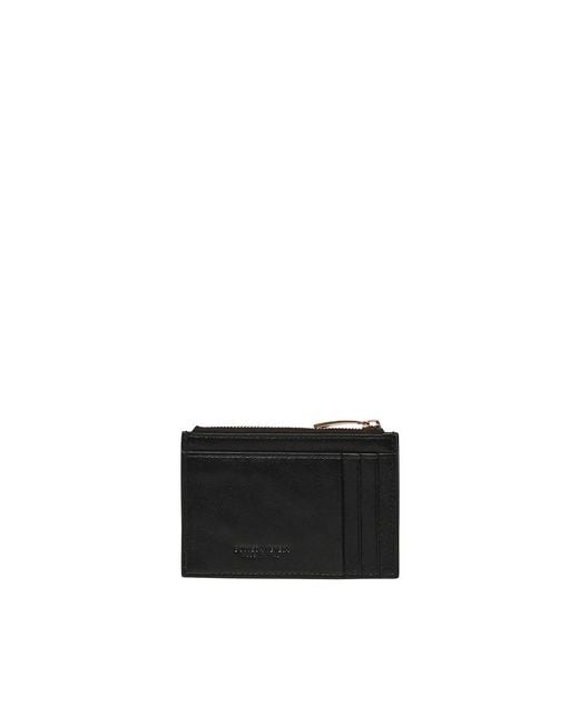Bottega Veneta Black Intrecciato Zip Card Holder