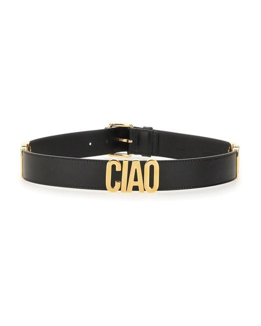 Moschino Black Hello Belt