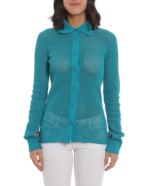 Bottega Veneta Blue Tech Canvas Polo