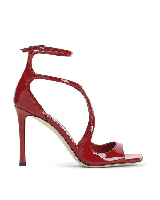 Jimmy Choo Azia 95 Sandals in Red | Lyst