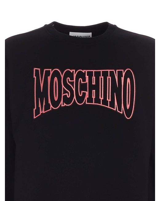 Moschino Blue Logo Print Crewneck Sweatshirt for men