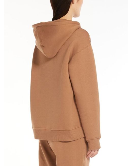 Max Mara Brown Jersey Sweatshirt With Embroidery