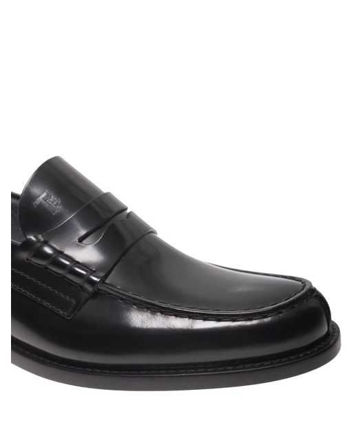 Tod's Black Polished Leather Loafers for men