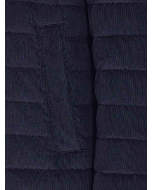 Herno Blue Down Quilted Hooded Puffer Jacket for men