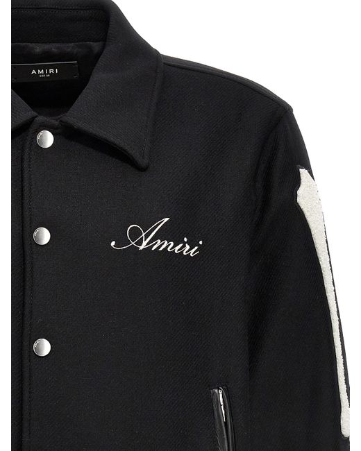 Amiri Black Bones Varsity Casual Jackets, Parka for men