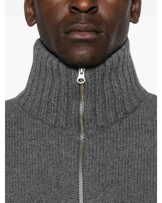 Extreme Cashmere Gray Cashmere Zipped Cardigan