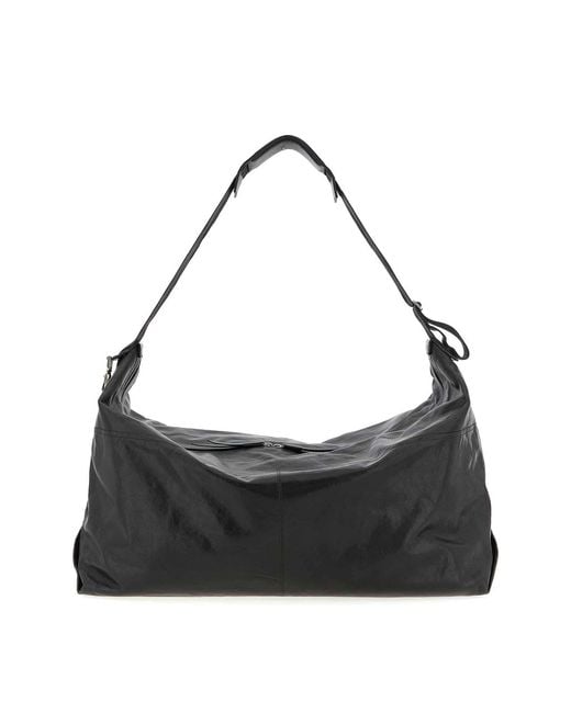 Lemaire Black Berlingot 72H Weekend Shoulder Bag for men