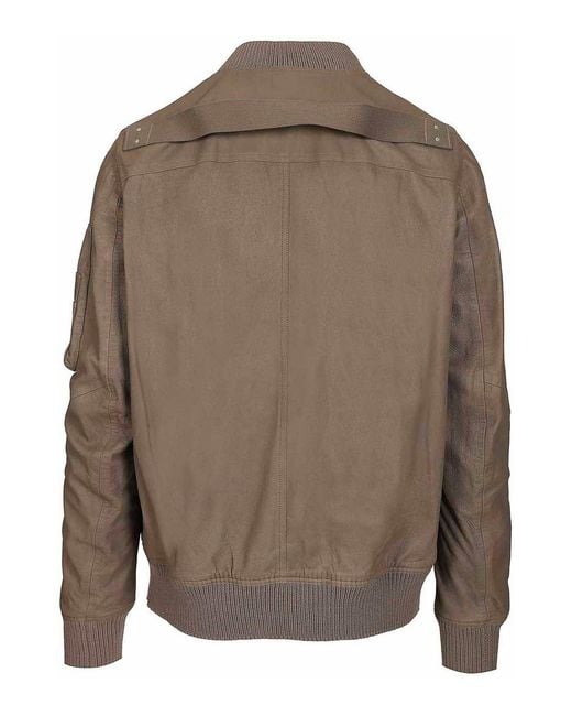 Rick Owens Brown Aviator Leather Jacket for men