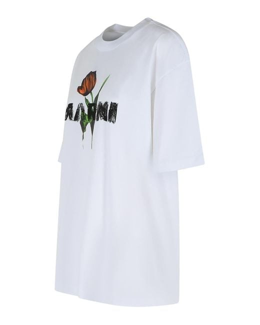 Marni White T-Shirt With Logo