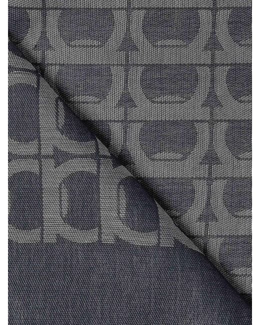 Ferragamo Gray Gancini Monogram Jacquard Stole for men