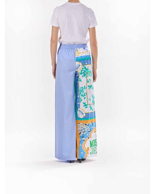 Moschino Blue Foulard Printing Trousers