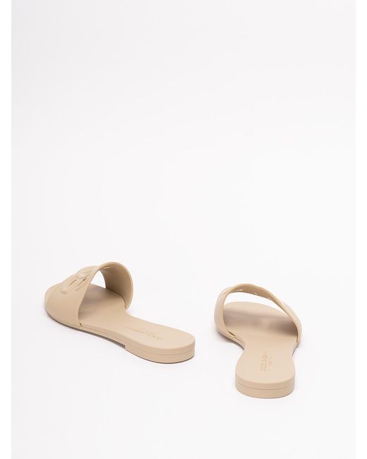 Dolce & Gabbana Natural Rubber Beachwear Slides With Dg Logo