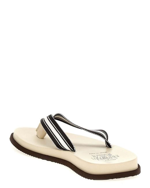 Brunello Cucinelli White Pool Slide Sandals for men