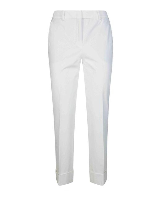Incotex White Nevet Bistratch Dritto Risvolto