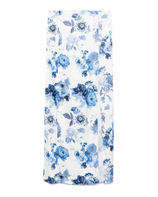 Alice + Olivia Blue Stephine Printed Long Skirt
