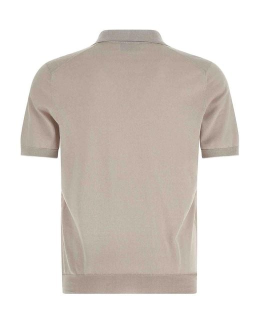 Brunello Cucinelli White Cotton Polo Shirt for men