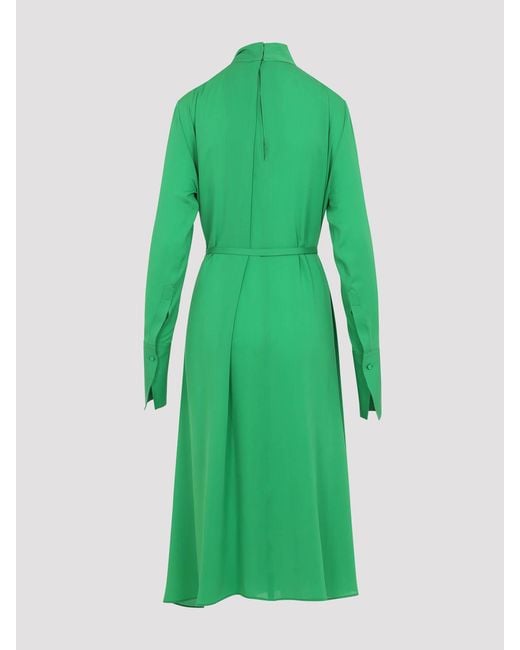 Tom Ford Green Washed Silk Midi Dress