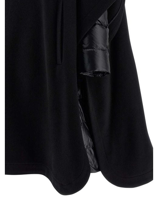 Herno Black Sable-Finish Wool Cape-Like Coat